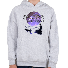 PRINTFASHION BUNGO Stray Dogs - Gyerek kapucnis pulóver - Sport szürke