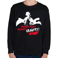 PRINTFASHION Bungo Stray Dogs Wanna fight against gravity? - Gyerek pulóver - Fekete gyerek pulóver, kardigán