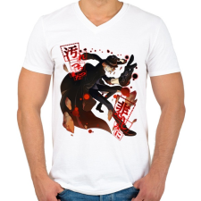 PRINTFASHION Bungou Stray Dogs - Férfi V-nyakú póló - Fehér férfi póló