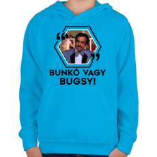 PRINTFASHION Bunkó vagy Bugsy! - Gyerek kapucnis pulóver - Azúrkék