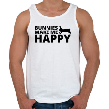 PRINTFASHION Bunnies make me happy - Férfi atléta - Fehér atléta, trikó