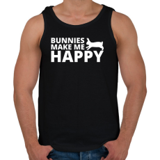 PRINTFASHION Bunnies make me happy - Férfi atléta - Fekete