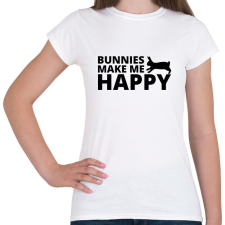 PRINTFASHION Bunnies make me happy - Női póló - Fehér női póló