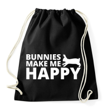 PRINTFASHION Bunnies make me happy - Sportzsák, Tornazsák - Fekete kézitáska és bőrönd