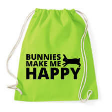 PRINTFASHION Bunnies make me happy - Sportzsák, Tornazsák - Limezöld kézitáska és bőrönd