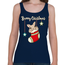 PRINTFASHION Bunny Christmas - Női atléta - Sötétkék női trikó