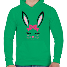 PRINTFASHION Bunny girl - Férfi kapucnis pulóver - Zöld férfi pulóver, kardigán
