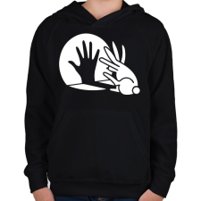 PRINTFASHION BUNNY - Gyerek kapucnis pulóver - Fekete gyerek pulóver, kardigán