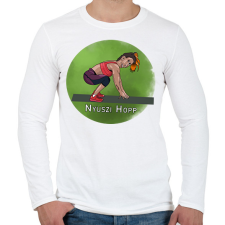 PRINTFASHION Bunny Hop - Férfi hosszú ujjú póló - Fehér férfi póló