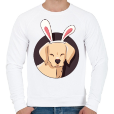 PRINTFASHION Bunnydog - Férfi pulóver - Fehér férfi pulóver, kardigán