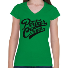 PRINTFASHION Bűntárs - Női V-nyakú póló - Zöld női póló