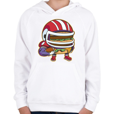 PRINTFASHION Burger amerikai focista - Gyerek kapucnis pulóver - Fehér