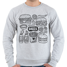PRINTFASHION burger - Férfi pulóver - Sport szürke