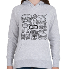 PRINTFASHION burger - Női kapucnis pulóver - Sport szürke
