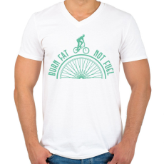 PRINTFASHION Burn fat not fuel - Férfi V-nyakú póló - Fehér