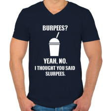 PRINTFASHION Burpees? No, it's slurpees - Férfi V-nyakú póló - Sötétkék férfi póló