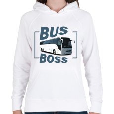 PRINTFASHION Bus Boss - Női kapucnis pulóver - Fehér