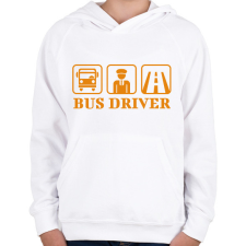 PRINTFASHION Bus driver - Gyerek kapucnis pulóver - Fehér gyerek pulóver, kardigán