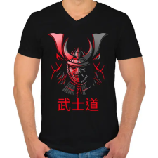 PRINTFASHION Bushido - Férfi V-nyakú póló - Fekete férfi póló