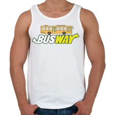 PRINTFASHION Busway - Férfi atléta - Fehér atléta, trikó
