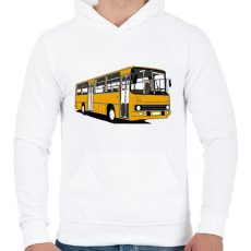 PRINTFASHION Busz - Férfi kapucnis pulóver - Fehér