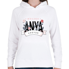 PRINTFASHION Büszke anya vagyok - fekete felirat - Női kapucnis pulóver - Fehér női pulóver, kardigán