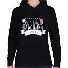 PRINTFASHION Büszke anya vagyok - Női kapucnis pulóver - Fekete női pulóver, kardigán