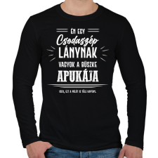 PRINTFASHION Büszke apuka - Lány - Férfi hosszú ujjú póló - Fekete férfi póló