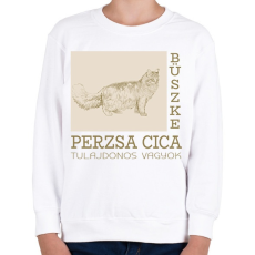 PRINTFASHION Büszke cica tulajdonos - Perzsa - Gyerek pulóver - Fehér