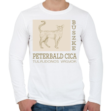 PRINTFASHION Büszke cica tulajdonos - Peterbald - Férfi hosszú ujjú póló - Fehér férfi póló