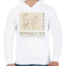 PRINTFASHION Büszke cica tulajdonos - Peterbald - Férfi kapucnis pulóver - Fehér női pulóver, kardigán