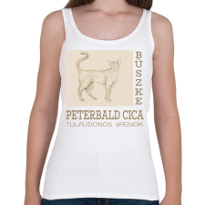 PRINTFASHION Büszke cica tulajdonos - Peterbald - Női atléta - Fehér női trikó