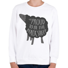 PRINTFASHION Büszke fekete bárány - Gyerek pulóver - Fehér gyerek pulóver, kardigán