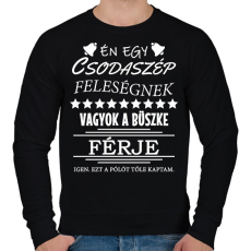PRINTFASHION Büszke férj - Férfi pulóver - Fekete