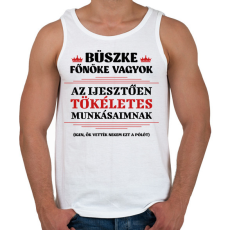 PRINTFASHION Büszke főnök - Férfi atléta - Fehér