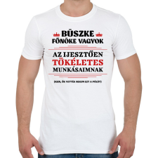 PRINTFASHION Büszke főnök - Férfi póló - Fehér férfi póló