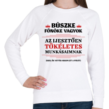 PRINTFASHION Büszke főnök - Női pulóver - Fehér női pulóver, kardigán
