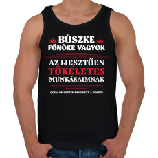 PRINTFASHION Büszke főnöke vagyok - fehér - Férfi atléta - Fekete