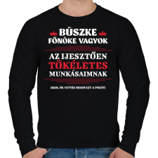 PRINTFASHION Büszke főnöke vagyok - fehér - Férfi pulóver - Fekete férfi pulóver, kardigán