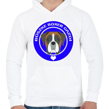 PRINTFASHION Büszke gazdi: Boxer - Férfi kapucnis pulóver - Fehér férfi pulóver, kardigán