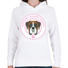 PRINTFASHION Büszke gazdi: Boxer - Női kapucnis pulóver - Fehér női pulóver, kardigán