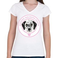 PRINTFASHION Büszke gazdi: Dalmata - Női V-nyakú póló - Fehér