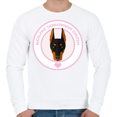 PRINTFASHION Büszke gazdi: Doberman - Férfi pulóver - Fehér