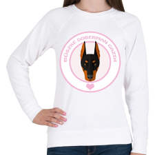 PRINTFASHION Büszke gazdi: Doberman - Női pulóver - Fehér női pulóver, kardigán