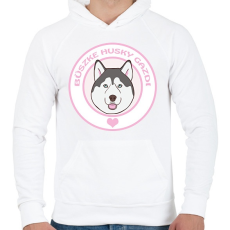 PRINTFASHION Büszke gazdi: Husky - Férfi kapucnis pulóver - Fehér