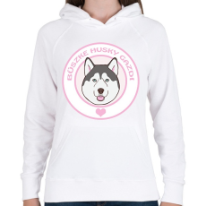 PRINTFASHION Büszke gazdi: Husky - Női kapucnis pulóver - Fehér