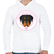 PRINTFASHION Büszke gazdi: Rottweiler - Férfi kapucnis pulóver - Fehér
