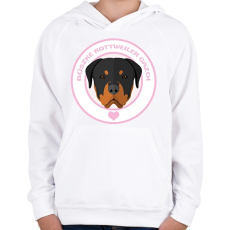 PRINTFASHION Büszke gazdi: Rottweiler - Gyerek kapucnis pulóver - Fehér