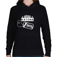PRINTFASHION Büszke katona anya - Női kapucnis pulóver - Fekete