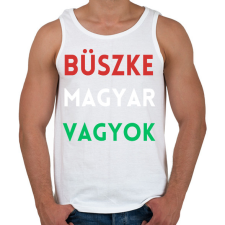 PRINTFASHION Büszke Magyar Vagyok - Férfi atléta - Fehér atléta, trikó